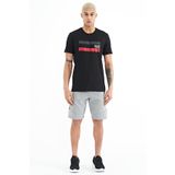 Tommy Life 81246 Gri Melanj Baskılı Detaylı Bağcıklı Erkek Şort