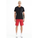 Tommy Life 81246 Kırmızı Baskılı Detaylı Bağcıklı Erkek Şort