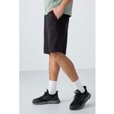 Tommy Life 81260 Siyah Pamuklu Kalın Yumuşak Dokulu Comfort Fit Basic Erkek Şort