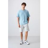 Tommy Life 81265 Taş Pamuklu Kalın Yumuşak Dokulu Comfort Fit Baskılı Erkek Şort