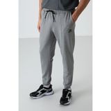 Tommy Life 82123 Gri Melanj Pamuklu Yumuşak Dokulu Comfort Fit Nakışlı Erkek Jogger Eşofman