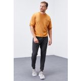Tommy Life 84343 Antrasit Melanj Fermuar Cepli Dar Kalıp Jogger Erkek Eşofman Altı