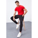 Tommy Life 84343 Fermuar Cepli Dar Kalıp Jogger Siyah Erkek Eşofman Altı