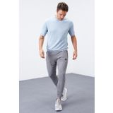 Tommy Life 84651 Gri Melanj Fermuar Cepli Standart Kalıp Jogger Erkek Eşofman Altı