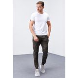 Tommy Life 84754 Haki Kamuflaj Desenli Dar Kalıp Jogger Erkek Eşofman Altı