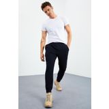 Tommy Life 84866 Lacivert Gizli Fermuarlı Rahat Form Lastik Paça Polar Erkek Eşofman Altı