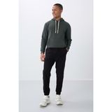 Tommy Life 84866 Siyah Gizli Fermuarlı Rahat Form Jogger Polar Erkek Eşofman Alt