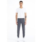 Tommy Life 84909 Antrasit Melanj Yazı Nakışlı Standart Kalıp Jogger Erkek Eşofman Altı