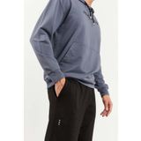 Tommy Life 85117 Petrol Siyah Kapüşonlu Kanguru Cep Oversize Lastik Paça Erkek Eşofman Takımı