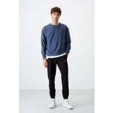 Tommy Life 85120 Petrol Siyah Casual O Yaka Lastik Paça Oversize Erkek Eşofman Takımı