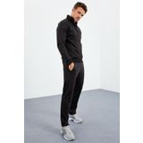 Tommy Life 85162 Siyah Dik Yaka Fermuarlı Standart Kalıp Klasik Paça Erkek Eşofman Takımı