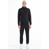 Tommy Life 85178 Siyah Dik Yaka Fermuarlı Gizli Cepli Jogger Erkek Eşofman Takım