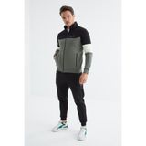 Tommy Life 85186 Çağla - Siyah Dik Yaka Renk Geçişli Standart Kalıp Erkek Eşofman Takımı