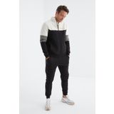 Tommy Life 85186 Siyah Dik Yaka Renk Geçişli Baskı Detaylı Standart Kalıp Erkek Eşofman Takımı