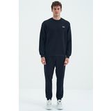 Tommy Life 85190 Lacivert O Yaka Rahat Kalıp Şardonlu Basic Jogger Erkek Eşofman Takımı