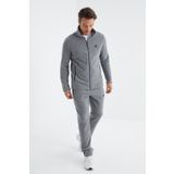 Tommy Life 85193 Gri Melanj Dik Yaka Basic Erkek Polar Eşofman Takımı