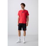 Tommy Life 85243 Fiesta Lacivert Pamuklu Yumuşak Dokulu Standart Fit Baskılı Erkek Şortlu Takım