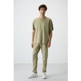 Tommy Life 85251 Açık Çağla Pamuklu Kalın Yumuşak Dokulu Oversize Fit Basic Erkek Eşofman Takımı