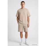 Tommy Life 85292 Bej Oversize Fit Basic Erkek Şort Takımı