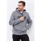 Tommy Life 87839 Gri Melanj Kapüşonlu Koordinat Detaylı Erkek Sweatshirt