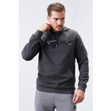 Tommy Life 87883 Antrasit Melanj Kanguru Cep Standart Kalıp Kapüşonlu Erkek Sweatshirt