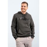 Tommy Life 87883 Haki Kanguru Cep Standart Kalıp Kapüşonlu Erkek Sweatshirt