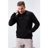 Tommy Life 87883 Siyah Kanguru Cep Standart Kalıp Kapüşonlu Erkek Sweatshirt