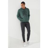 Tommy Life 87884 Yeşil Kamuflaj Desen Baskılı Standart Kalıp Kapüşonlu Erkek Sweatshirt