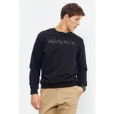 Tommy Life 88020 Siyah Erkek Yazı Nakışlı O Yaka Rahat Form Sweatshirt