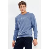 Tommy Life 88020 Yazı Nakışlı O Yaka Rahat Form Petrol Erkek Sweatshirt
