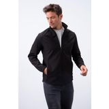 Tommy Life 88050 Fermuarlı Dik Yaka Su ve Rüzgar Geçirmez Softshell Siyah Erkek Mont