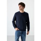 Tommy Life 88053 Lacivert Basic O Yaka Rahat Form Erkek Sweatshirt