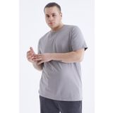Tommy Life 88072 Basic Kısa Kol O Yaka Büyük Beden Gri Erkek T-shirt