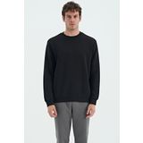 Tommy Life 88137 Siyah O Yaka Şardonlu Rahat Form Basic Erkek Sweatshirt
