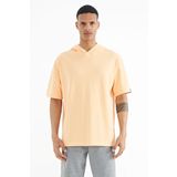 Tommy Life 88179 Kavun İçi Kapüşonlu Kol Etiket Detaylı Oversize Erkek T-Shirt