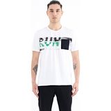 Tommy Life 88200 Beyaz Ön Cep Detaylı Baskılı Standart Kalıp Erkek T-shirt