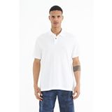 Tommy Life 88237 Beyaz Polo Yaka Logo Nakışlı Standart Form Erkek T-shirt