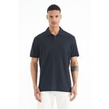 Tommy Life 88237 Lacivert Polo Yaka Logo Nakışlı Standart Form Erkek T-Shirt