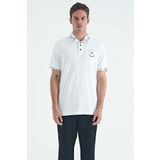 Tommy Life 88239 Beyaz Yazı Nakışlı Baskı Detaylı Standart Kalıp Polo Yaka Erkek T-shirt