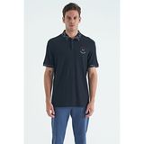 Tommy Life 88239 Lacivert Yazı Nakışlı Baskı Detaylı Standart Kalıp Polo Yaka Erkek T-shirt