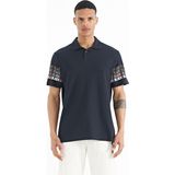 Tommy Life 88240 Lacivert Kol Baskı Detaylı Polo Yaka Standart Form Erkek T-Shirt