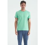Tommy Life 88245 Su Yeşili O Yaka Standart Kalıp Basic Erkek T-Shirt