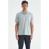 Tommy Life 88252 Gri Logo Baskılı Standart Kalıp Polo Yaka Aktif Spor Erkek T-Shirt