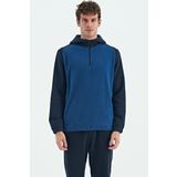 Tommy Life 88300 Parlament Yarım Fermuarlı Kapüşonlu Renk Bloklu Standart Kalıp Polar Erkek Sweatshirt