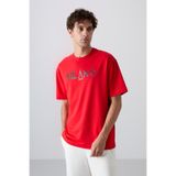 Tommy Life 88345 Fiesta Pamuklu Kalın Yumuşak Dokulu Oversize Fit Baskılı Erkek T-shirt