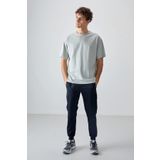 Tommy Life 88353 Taş %100 Pamuk Kalın Yumuşak Dokulu Oversize Fit Basic Erkek T-Shirt
