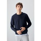 Tommy Life 88363 Lacivert Pamuk Dokulu Standart Fit Basic Erkek Sweatshirt