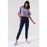 Tommy Life 94561 İndigo Yüksek Bel Jogger Rahat Form Manşetli Kadın Eşofman Altı