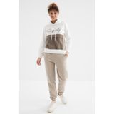 Tommy Life 94624 Koyu Bej Yüksek Bel Rahat Form Basic Jogger Kadın Eşofman Alt