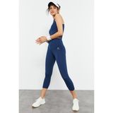 Tommy Life 95284 Yüksek Bel Kapri-Crop Atlet Slim Fit İndigo Kadın Tayt Takım